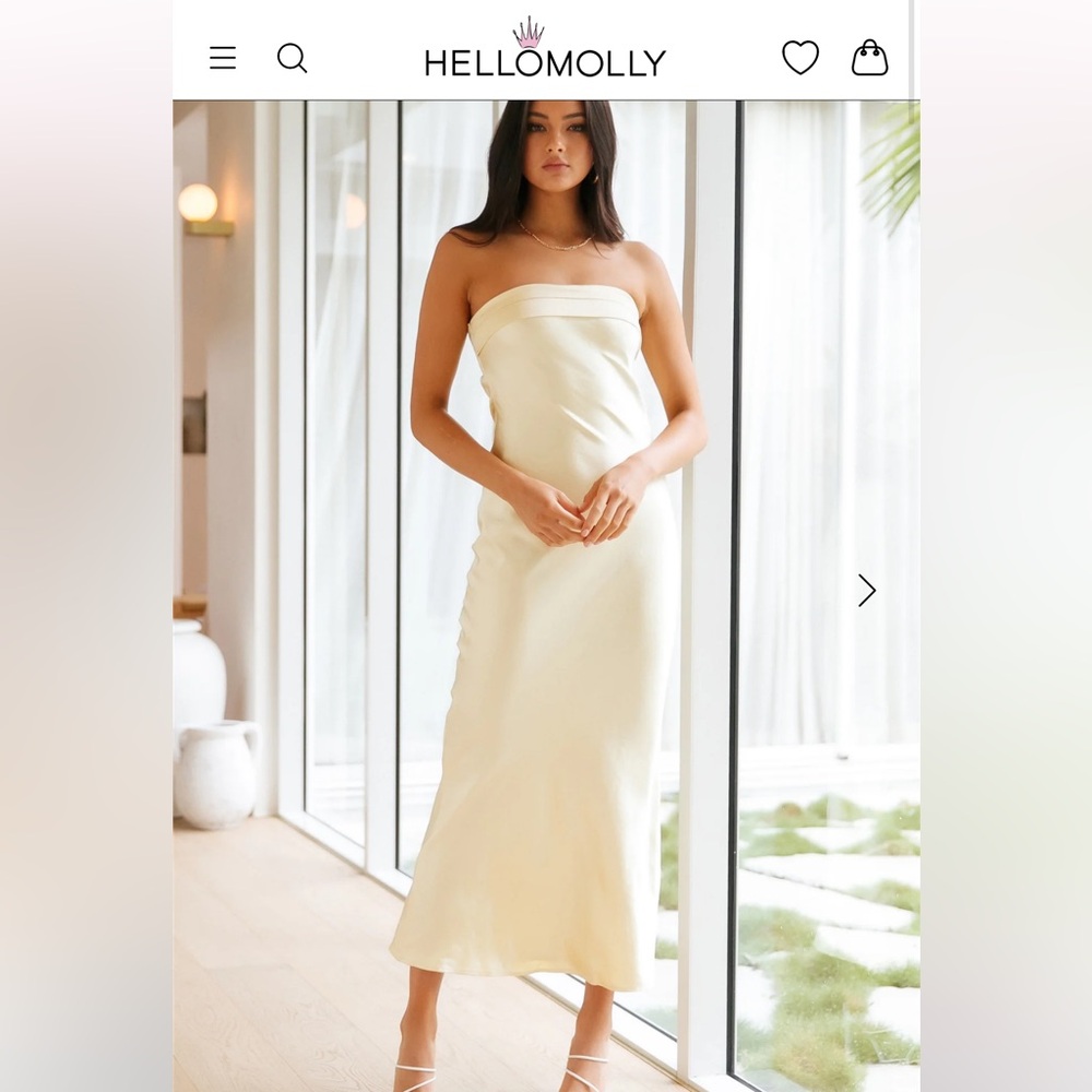 Hello Molly Yellow Satin dress